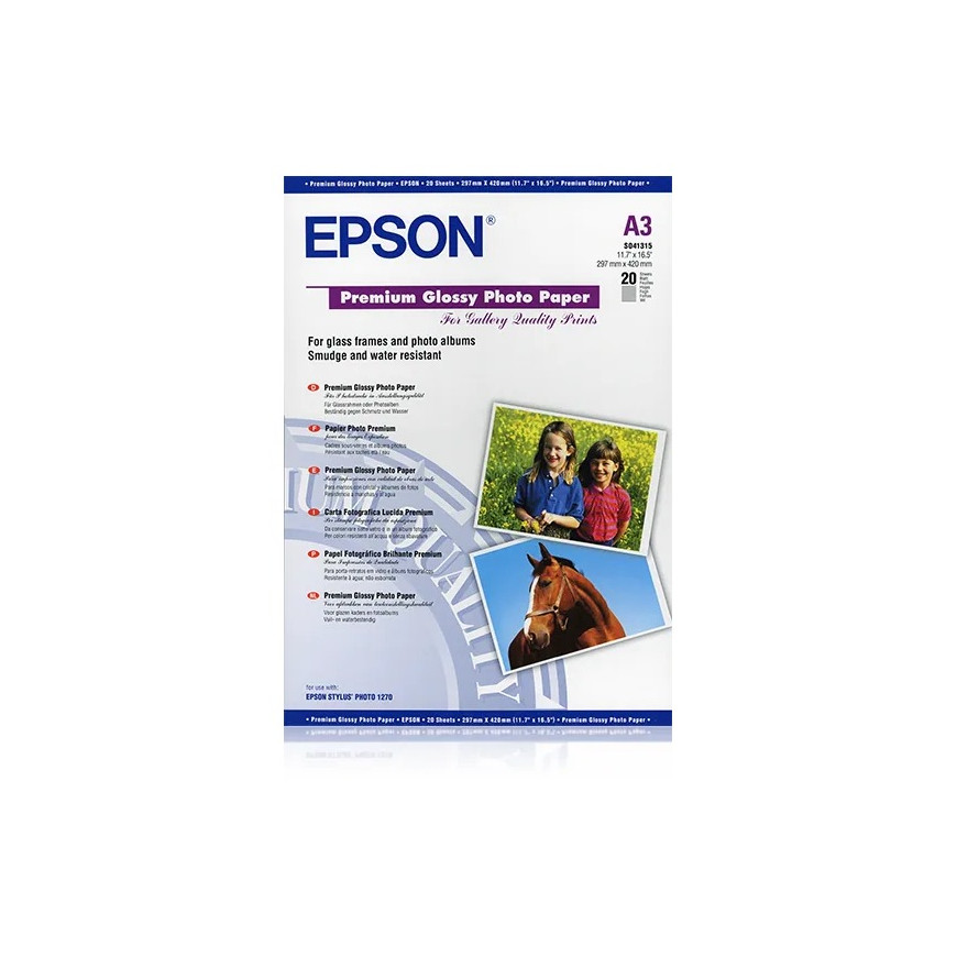 Epson Pap Photo Premium Glacé A3 – Papier photo haut de gamme (C13S041315)