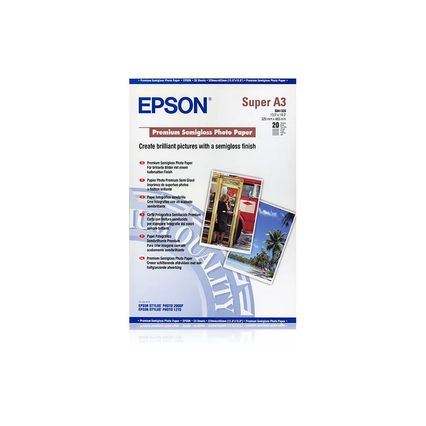 Epson Premium Semi Glacé A3+ – Papier photo semi-glacé (C13S041328)