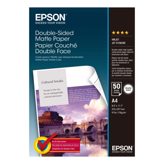 Epson Double-Sided Matte Paper A4 – Papier mat double face (C13S041569)
