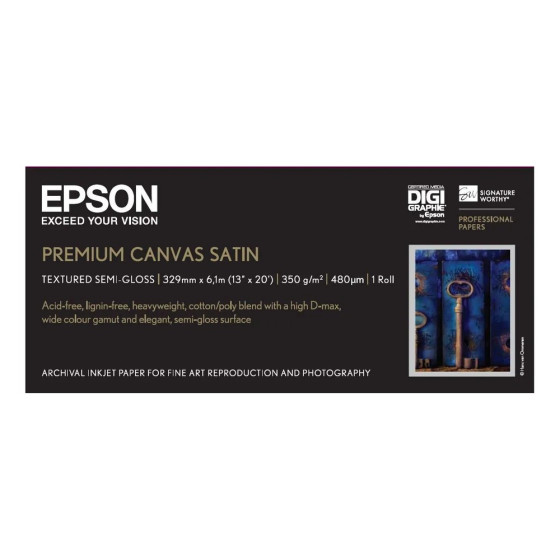 Epson Premium Canvas Satin 350g 13" – Toile artistique haut de gamme (C13S041845)