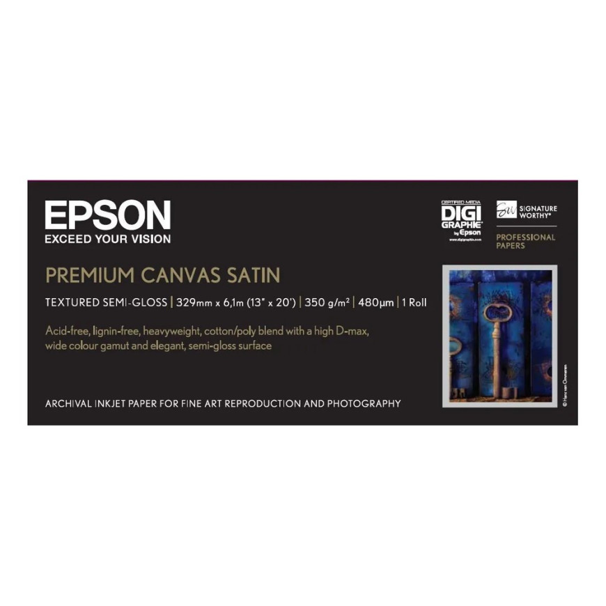 Epson Premium Canvas Satin 350g 13" – Toile artistique haut de gamme (C13S041845)