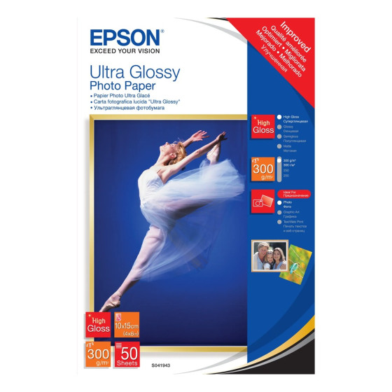 Epson Ultra Glossy Photo Paper 10x15cm - Papier photo ultra glacé (C13S041943)