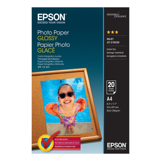 Epson Photo Paper Glossy A4 - Papier photo glacé (C13S042538)