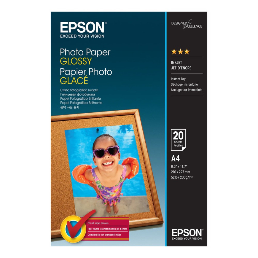 Epson Photo Paper Glossy A4 - Papier photo glacé (C13S042538)