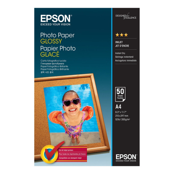 Epson Photo Paper Glossy A4 - Papier photo glacé 50 feuilles (C13S042539)
