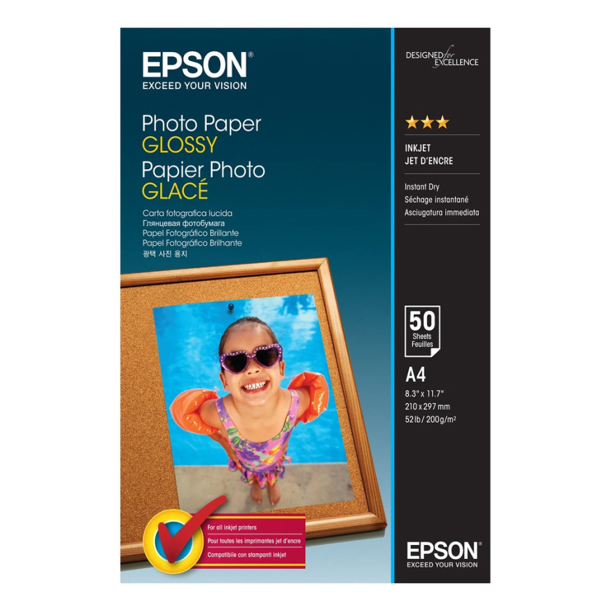 Epson Photo Paper Glossy A4 - Papier photo glacé 50 feuilles (C13S042539)