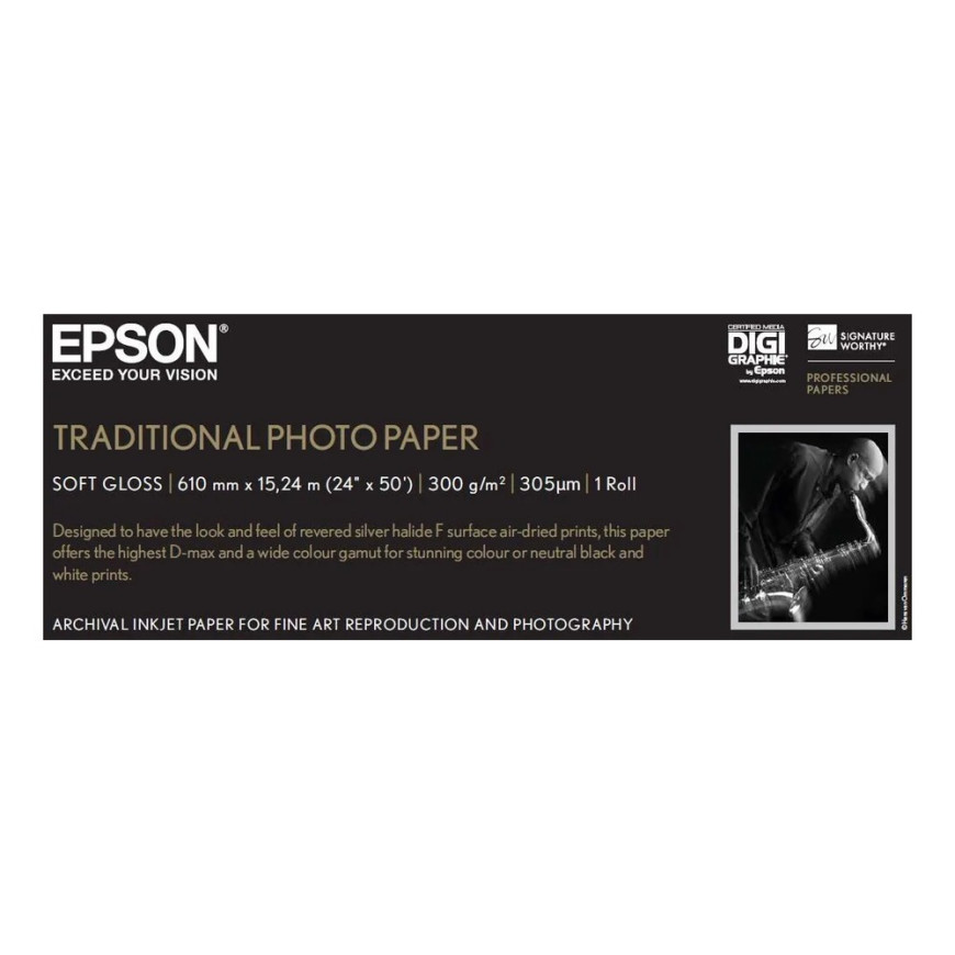 Epson Pap Photo Traditionnel 300g 24" x 15m – Papier photo classique (C13S045055)