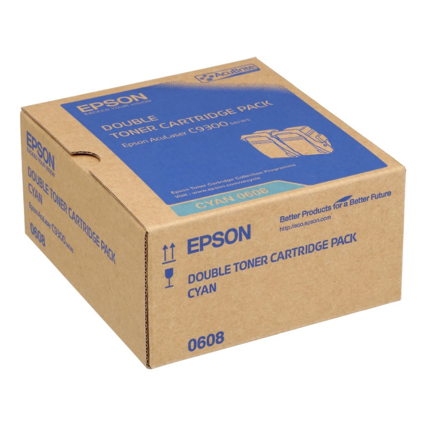 Epson S050608 – Pack de 2 toners cyan haute capacité (C13S050608)