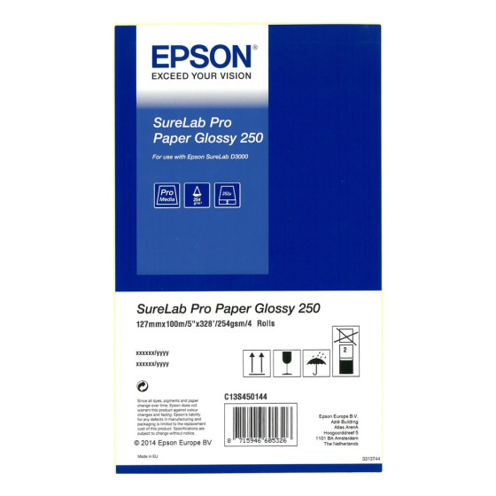 Epson SureLab Pro Paper Glossy 250 BP 5" 4rolls – Rouleaux de papier photo brillant (C13S450144BP)