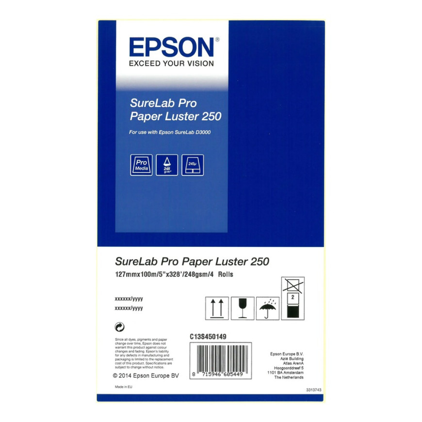 Epson SureLab Pro Paper Luster 250 BP 5" 4rolls – Rouleau de papier photo lustré (C13S450149BP)