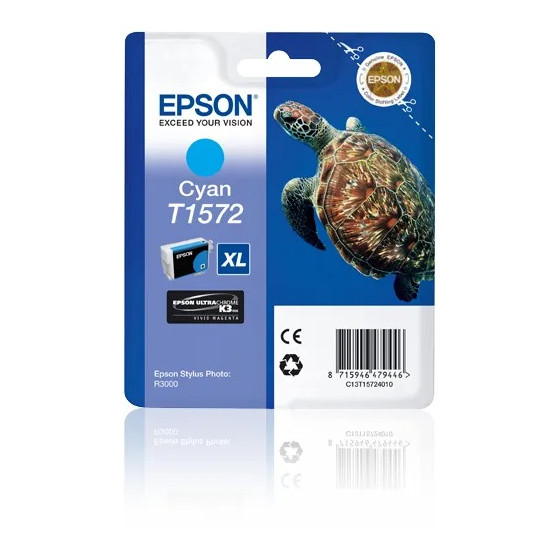 Cartouche Epson T1572 - "Tortue" encre UC K3 VM C (C13T15724010)