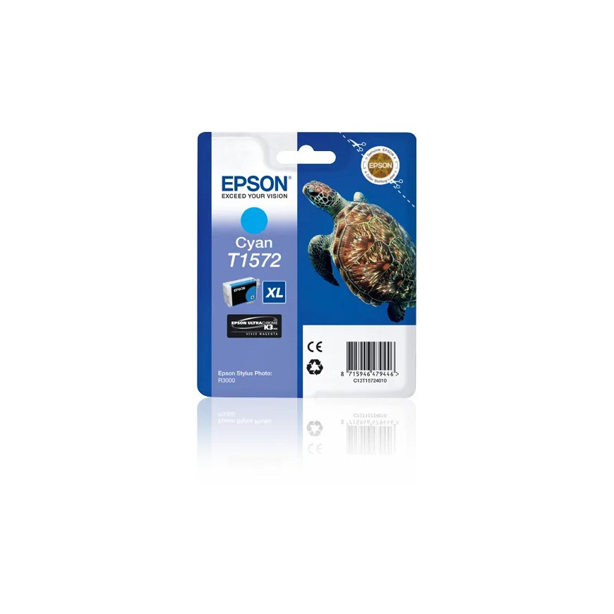 Cartouche Epson T1572 - "Tortue" encre UC K3 VM C (C13T15724010)