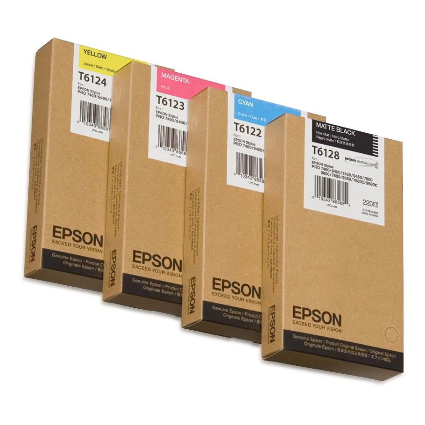 Epson SP 7400/7450/9400/9450 – Encre pigment jaune 220ml (C13T612400)