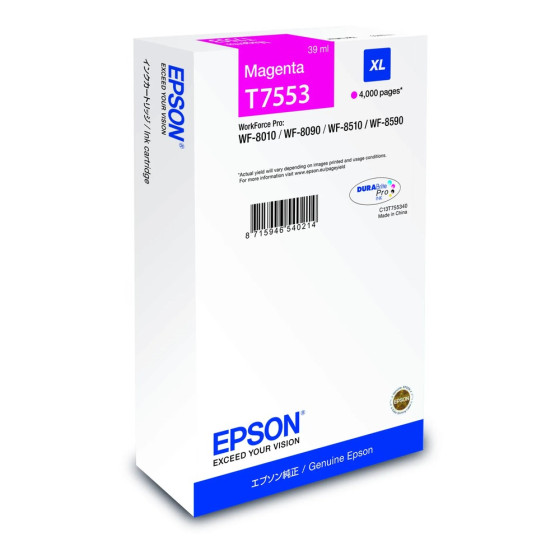 Epson T7553 – Encre Magenta XL (4 000 pages) (C13T755340)
