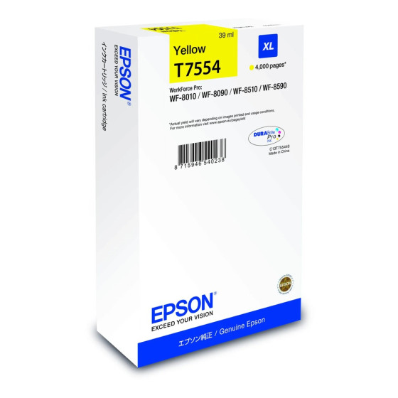 Epson T7554 – Encre Jaune XL (4 000 p) (C13T755440)