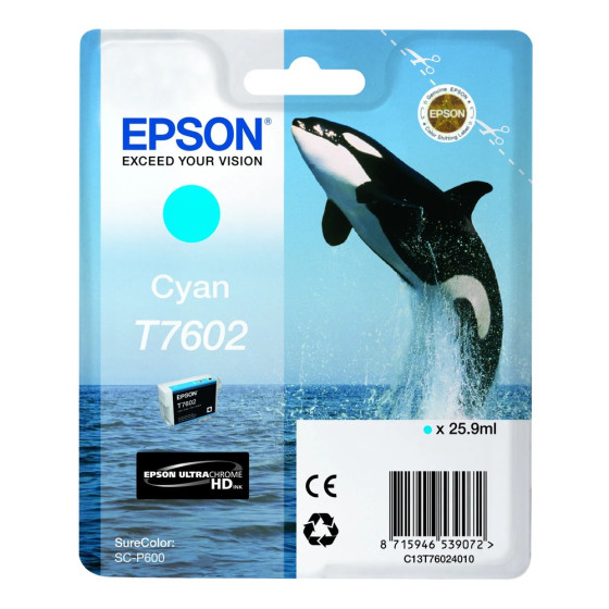 Cartouche d’encre Epson T7602 – cyan Ultrachrome HD (C13T76024010)