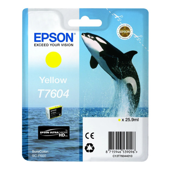 Cartouche d'encre Epson T7604 Jaune – pigmentaire (C13T76044010)