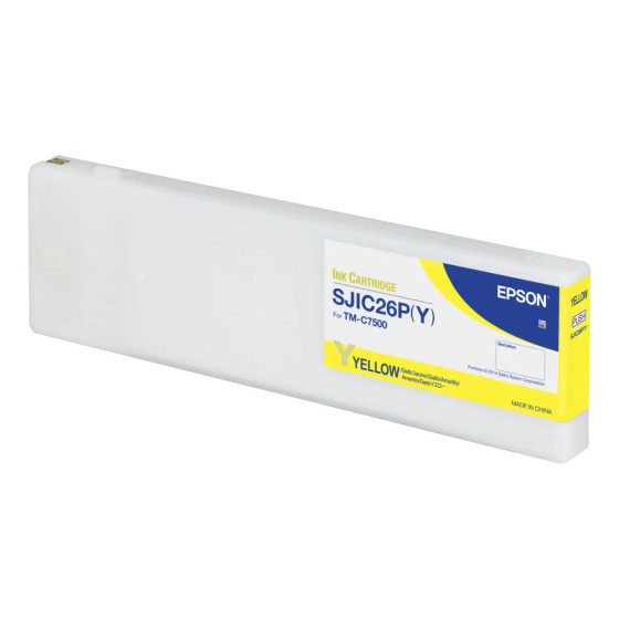 Cartouche d'encre Epson ColorWorks C7500 – jaune SJIC26P(Y) (C33S020621)