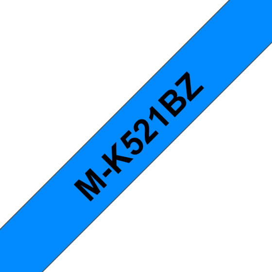 Ruban d'étiquettes Brother M-K521B noir sur bleu | Rightech.ma