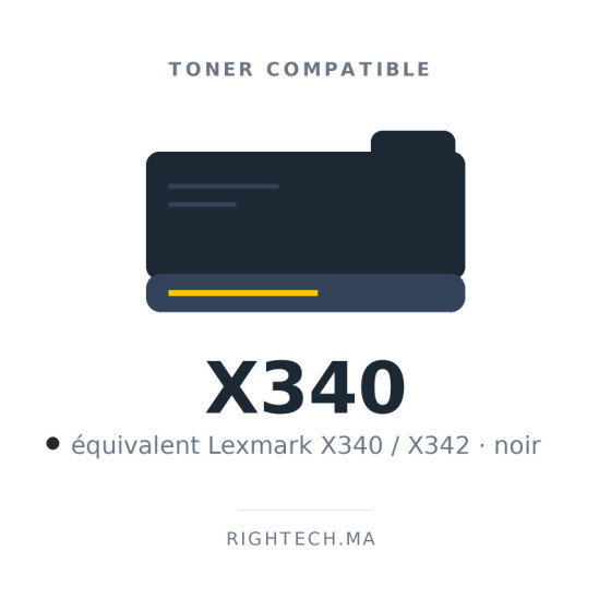 Toner compatible Lexmark X340 / X342 noir au Maroc | Rightech.ma
