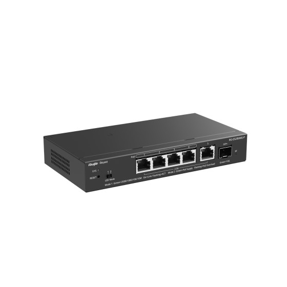 Switch PoE Ruijie Reyee 5 ports 2,5 Gbit/s 1 SFP+ 10 Gb 70 W (RG-ES206MG-P)