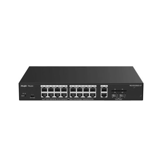 Switch PoE Ruijie Reyee 20 ports Gigabit 2 SFP 130 W (RG-ES220GS-LP)