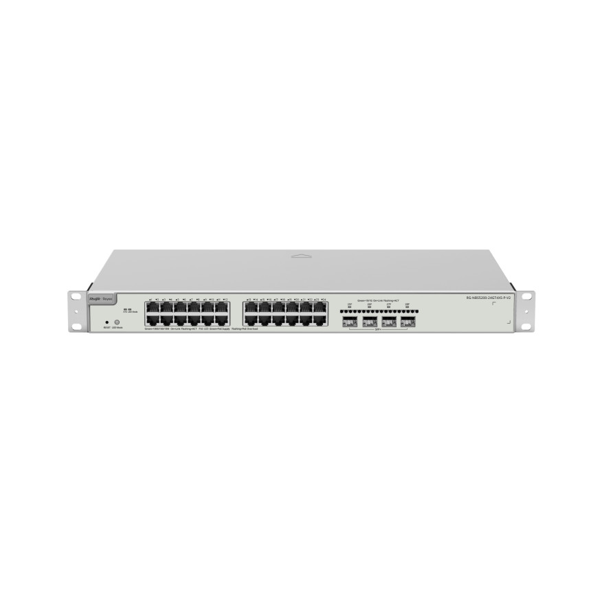 Switch PoE Ruijie Reyee 28 ports Gigabit 4 SFP+ 10 Gb 370 W (RG-NBS5200-24GT4XS-P-V2)