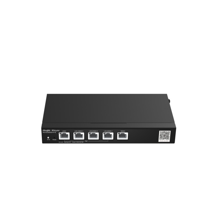 Routeur Ruijie Reyee 5 ports 1500 Mbit/s 350 clients PoE 60 W (RG-EG305GH-P-E)