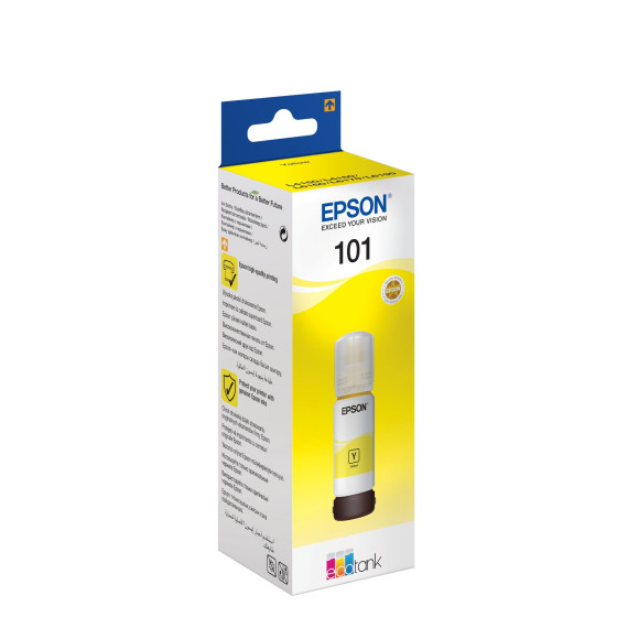 Bouteille d'encre Epson 101 jaune - Epson EcoTank d'origine (C13T03V44A)