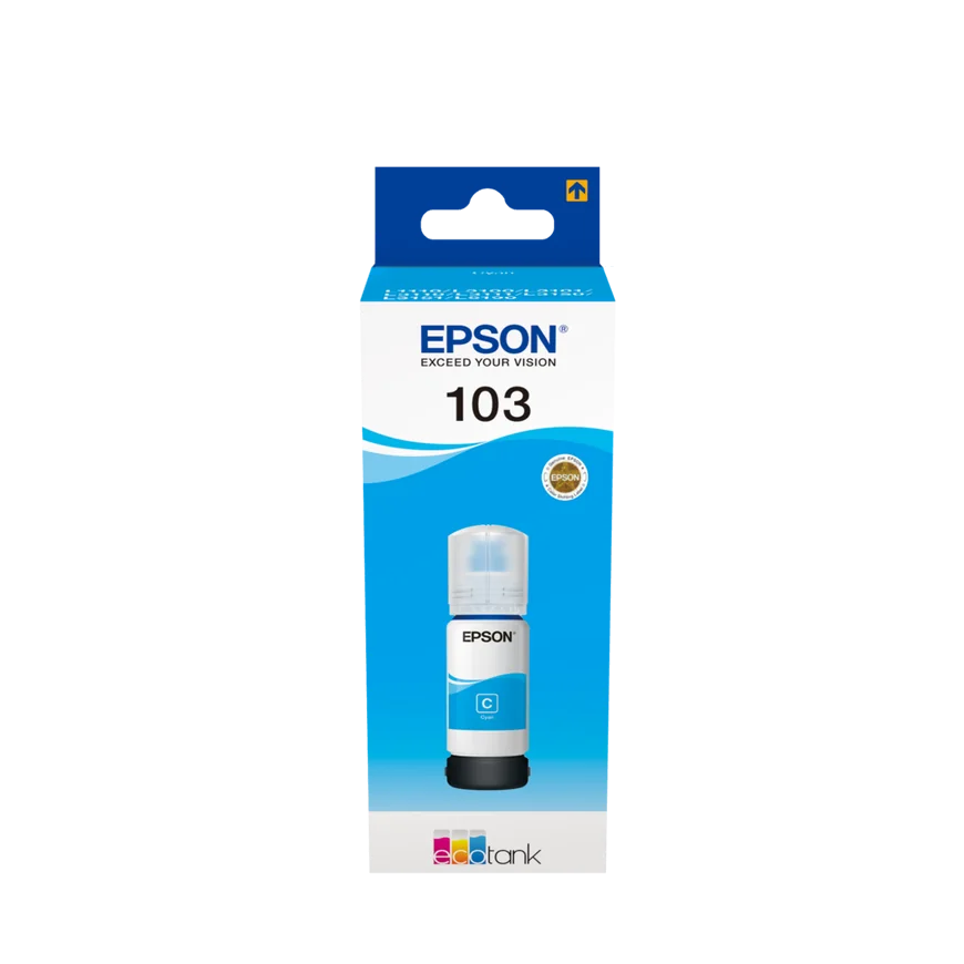 EPSON 103 CYAN - BOUTEILLE D'ENCRE EPSON ECOTANK D'ORIGINE (C13T00S24A)