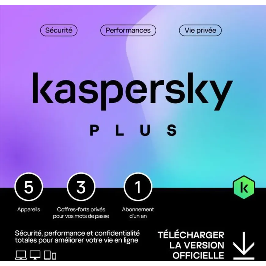 KASPERSKY PLUS - 5 POSTES / 1 AN (KL10428BEFS-SLIMMAG)