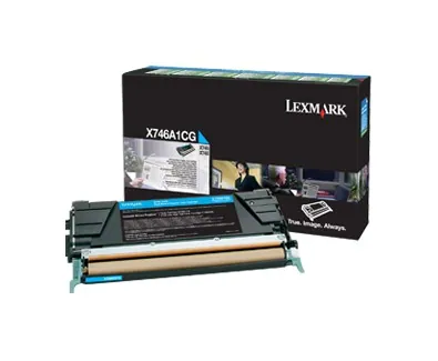 Cartouche de toner cyan Lexmark X746, X748 (X746A1CG)