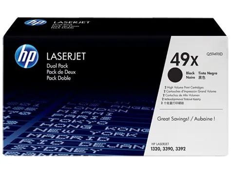 HP 49X Noir (Q5949XD) - Pack de 2 toners HP d'origine
