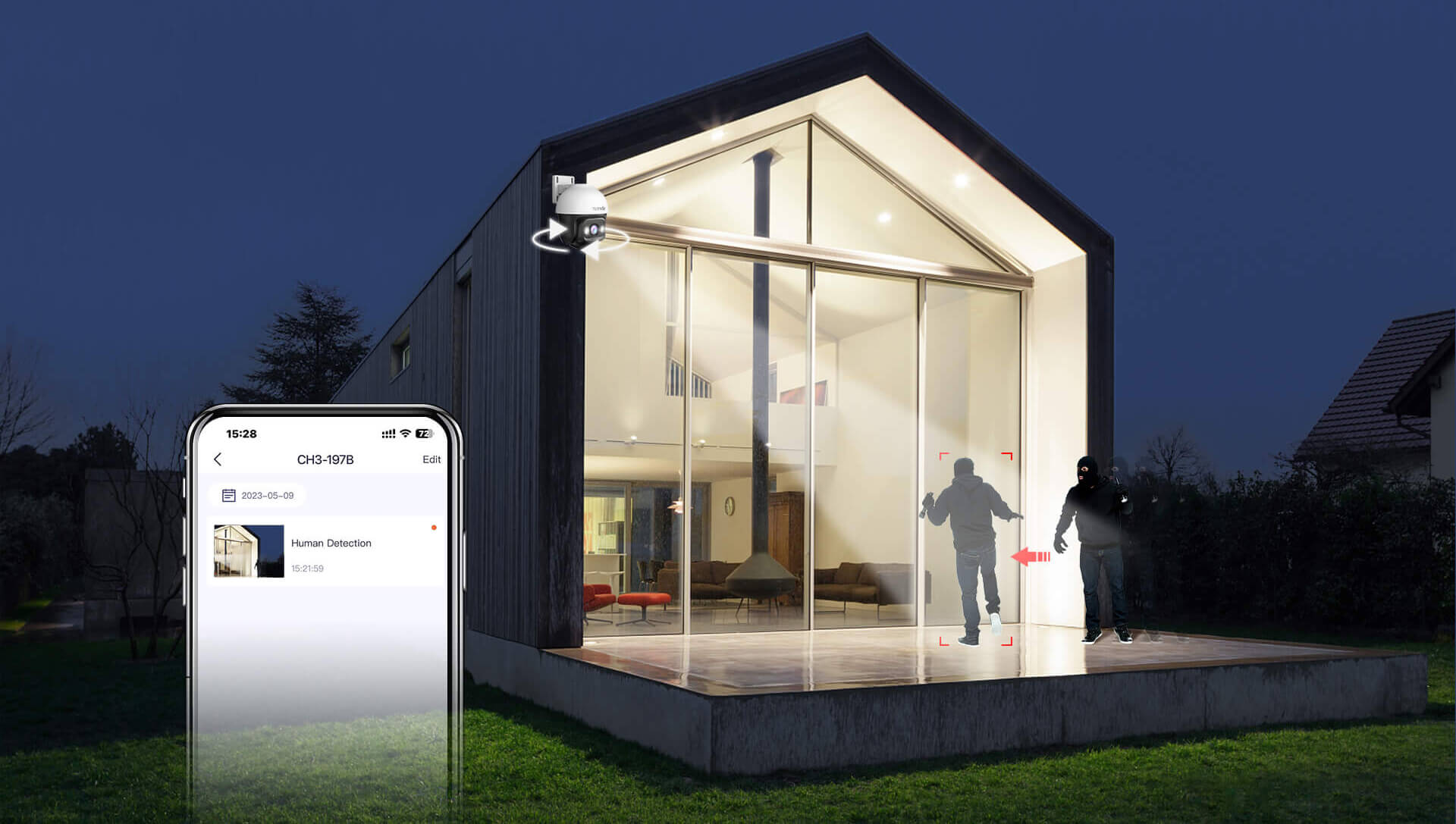 Tenda CH3-WCA — Smart Human Tracking, Audio & Light Alert