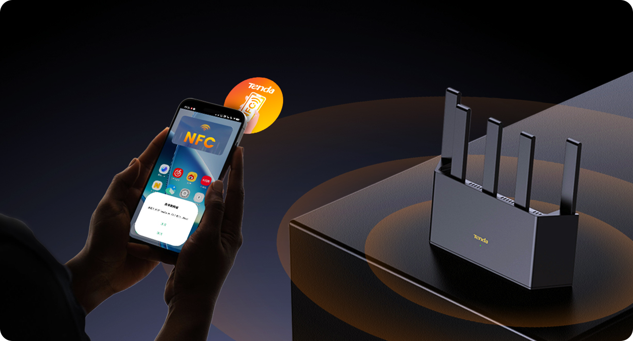 Tenda TE3L — Unique NFC password-free function, connect to Wi-Fi with one-touch