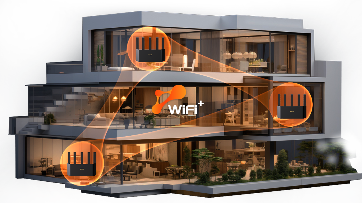 Tenda TE6L Pro — Wi-Fi+ Mesh networking, One-click extension of your Wi-Fi network.