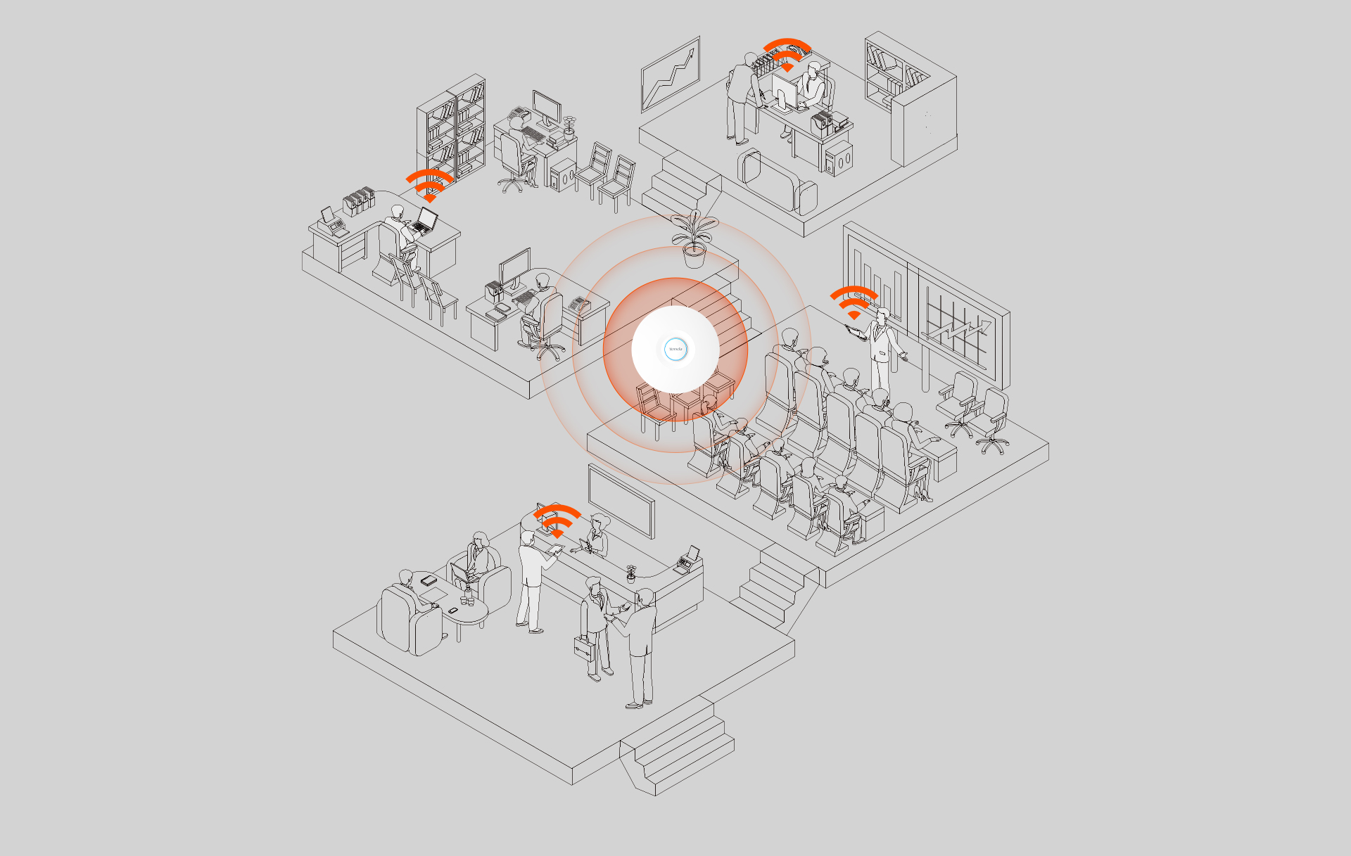 Tenda i29 — When moving within the coverage area, device automatically connects to the AP node with best signal.